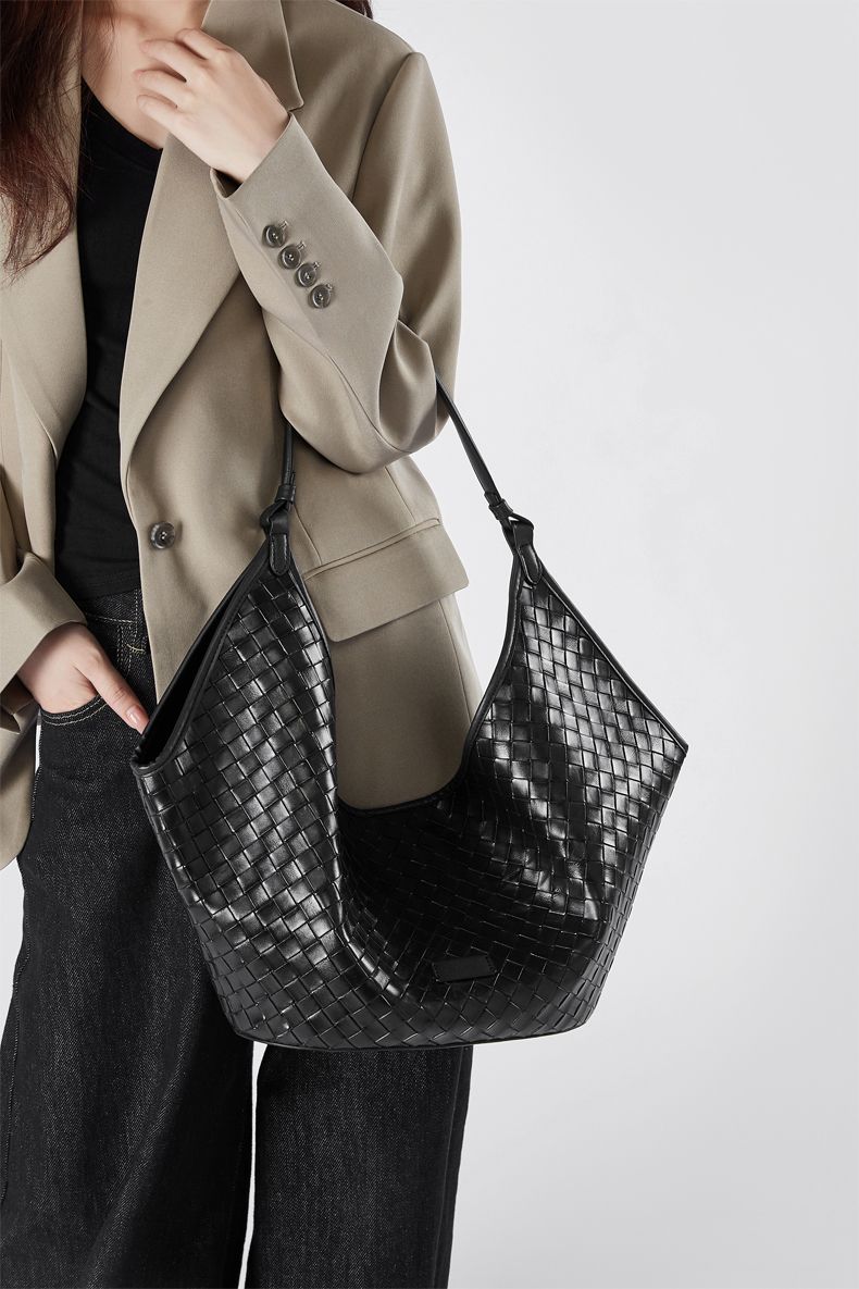 black leather bag