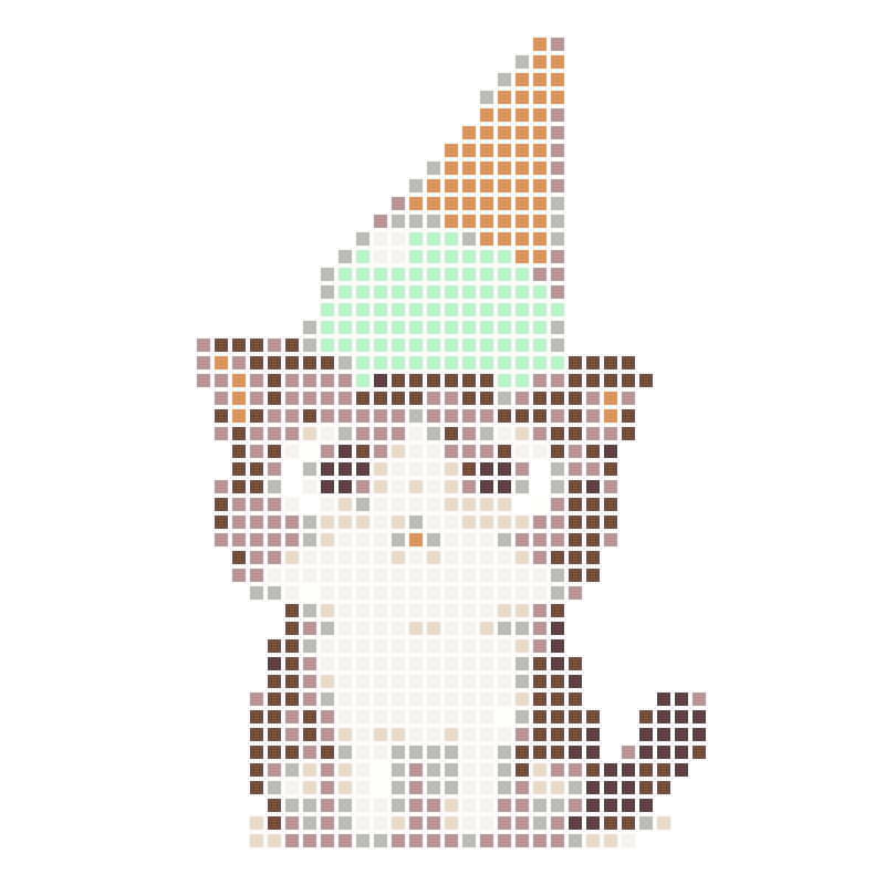 A panicked kitten with ice cream on its head