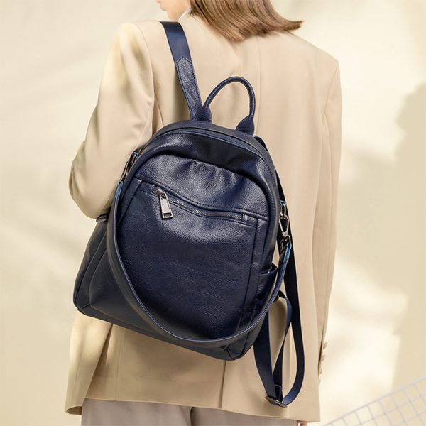 Korean Soft Leather Backpack New Versatile Commute Casual Large Capacity Bag Travel Women's Trendy Fashion Backpack