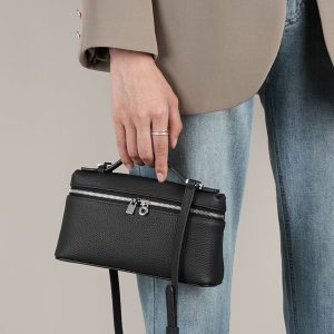 Genuine Leather Mini Lunch Box Bag, New Women's Handbag, Same Style Top Handle Box Bag, Elegant Crossbody Casual Purse