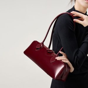 Unique Design Underarm Bag - Spacious & Versatile Long Baguette Shoulder Bag for Women, Genuine Leather Commuter Handbag