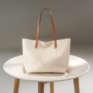 Luxury Genuine Leather Tote Bag for Women - Handmade Large Capacity Shoulder Bag for Work & Commute