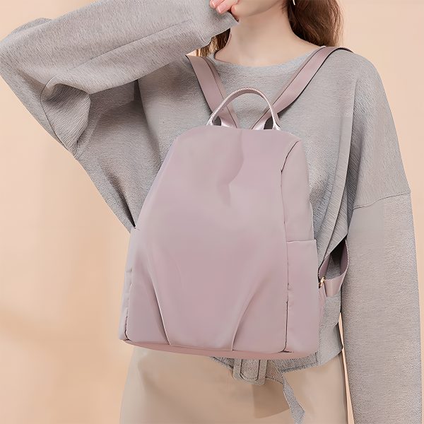 Anti-Theft Backpack Women New Bookbag Simple Fashion Versatile Large Capacity Solid Color Trendy Lightweight Travel Bag
