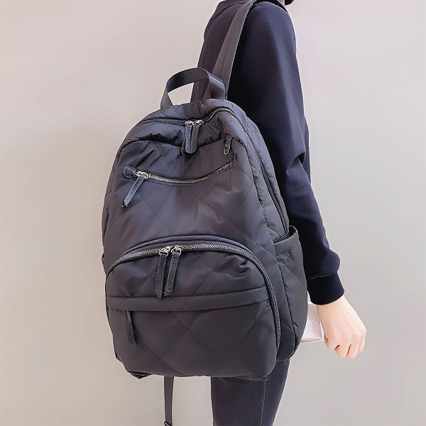 New Large Capacity Waterproof Nylon Unisex Backpack with Multiple Compartments - Simple Travel & Casual Daypack for Women